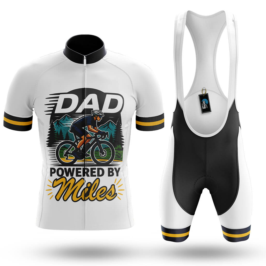 Dad Powered By Miles - Men's Cycling Kit