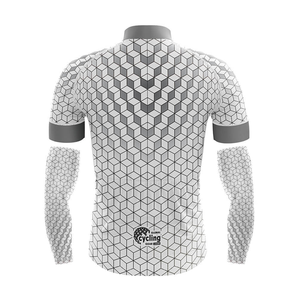 Cool Cycling Jersey With Arm Sleeves USA V8 Gradient White Grey American Mens Bike Jersey
