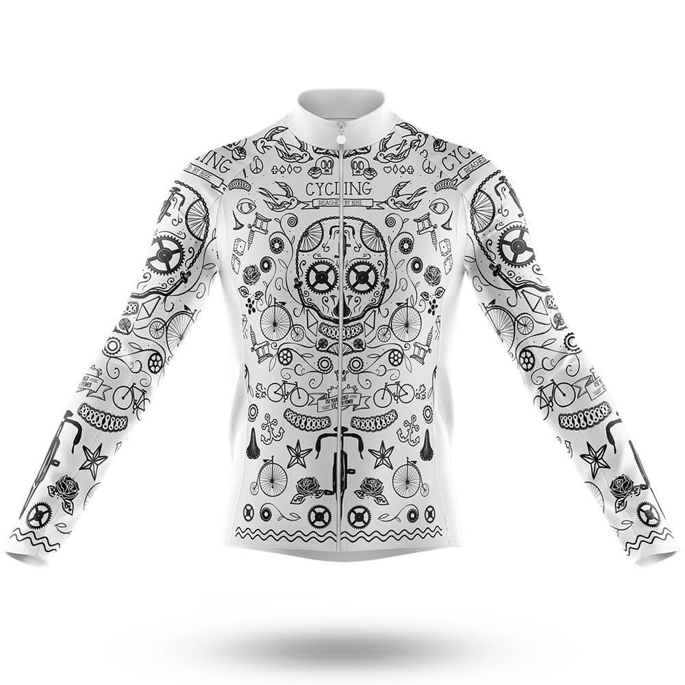 White Tattoo Cycling Jersey - Men's Cycling Kit
