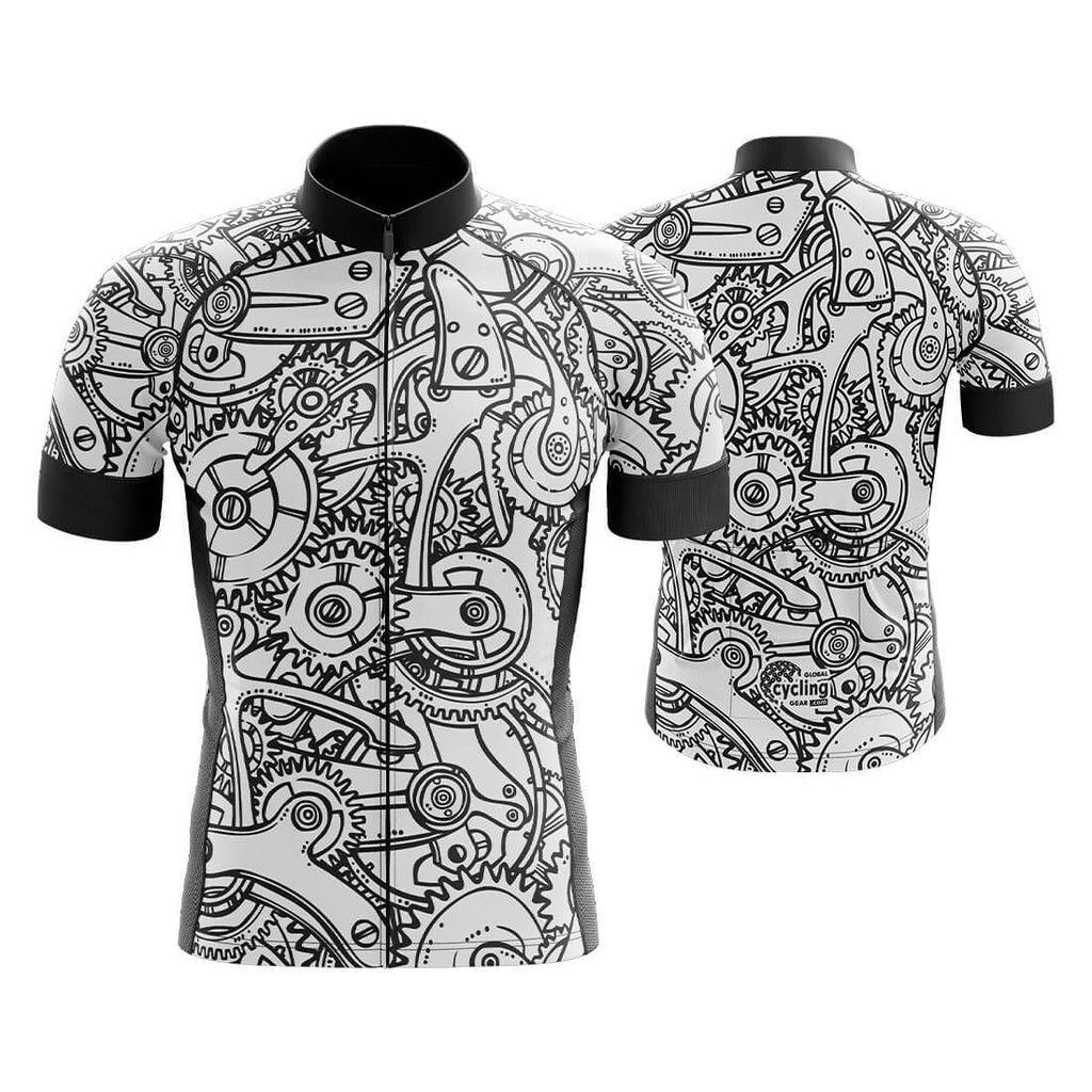 Black and White Cycling Jersey for Men