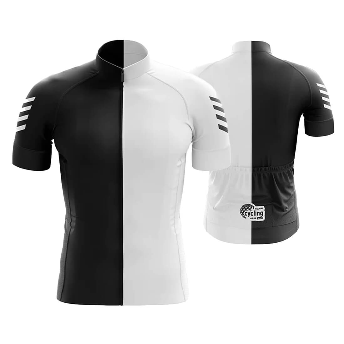 Black and White Cycling Jersey for Men